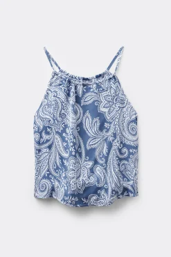 Top in Raso di Viscosa Flower Paisley
