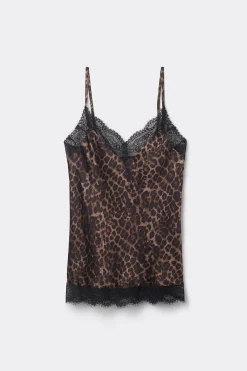 Top Raso di Viscosa Luxurious Leopard