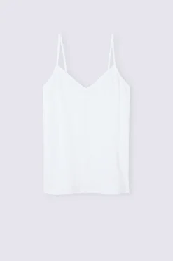 Top Scollo a V in Lino