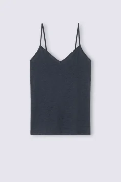 Top Scollo a V in Lino