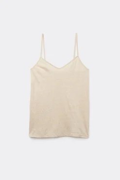 Top Scollo a V in Lino